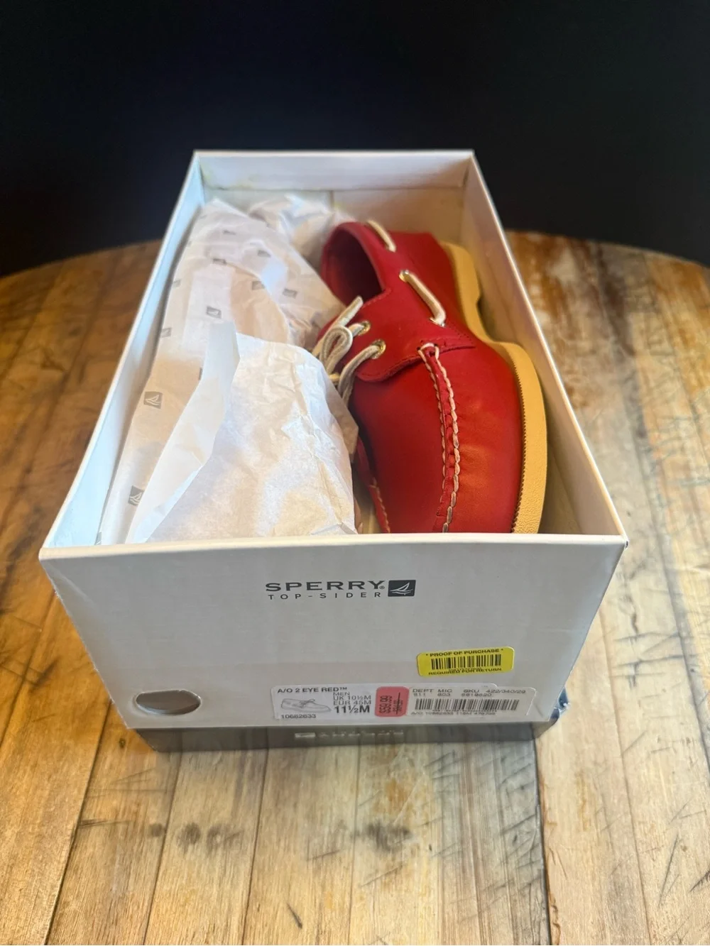 NWT Sperry Top-Sider Authentic Original 2-Eye Red Leather Boat Shoes Men’s 11.5M